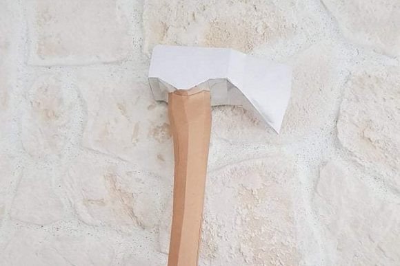 Axe Paper Sculpture 3D SVG for Objects