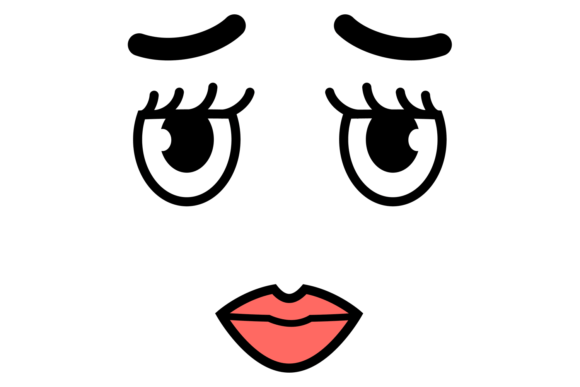 Female Face Expression Doodle Graphics for Modern Branding