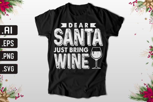 Fun Wine Christmas T-Shirt Design