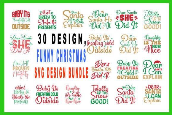 Funny Christmas Quotes Designs Bundle for Festive Branding