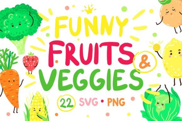 Funny Fruits Veggies Graphics for Crafters