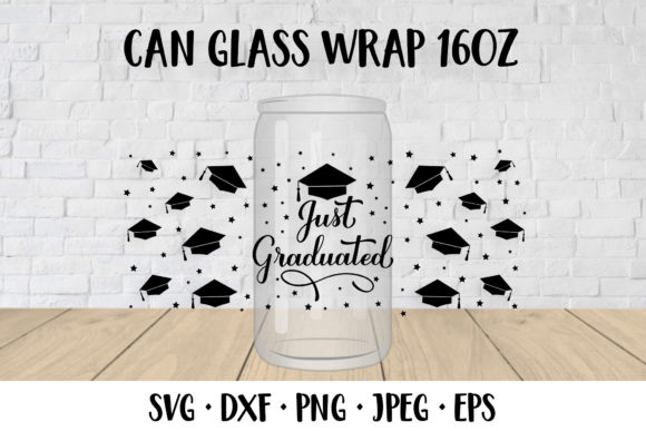 Funny Graduation Can Glass Wrap Template Graphics