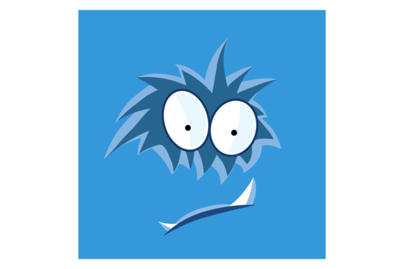 Scared Monster Face Graphics for Local Business Branding