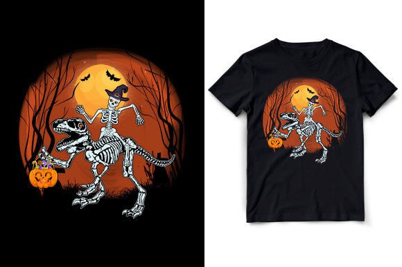 T-Rex Skeleton Halloween Pumpkin